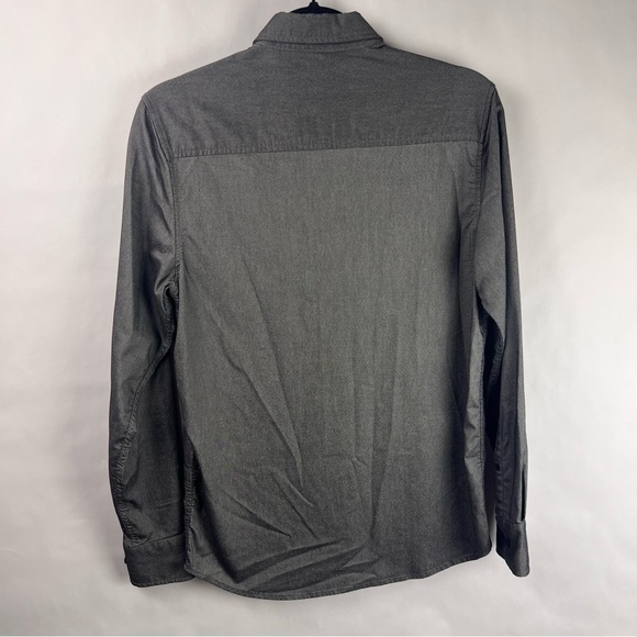 Kenneth Cole Button-Up Shirt Gray Stretch Long Sleeve Casual Small Mens - Picture 6 of 10